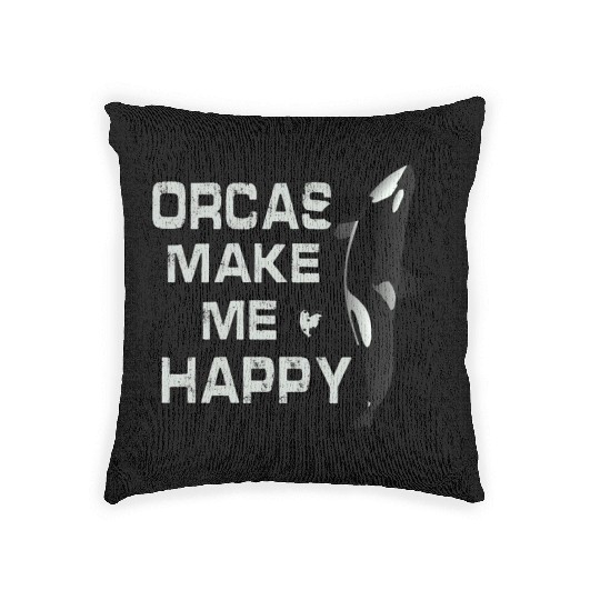 Orcas Make Me Happy Killer Whale Woven Pillows