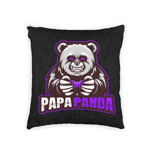 Papa Panda Woven Pillows
