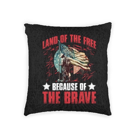 Land of the free because of the Brave Woven Pillows