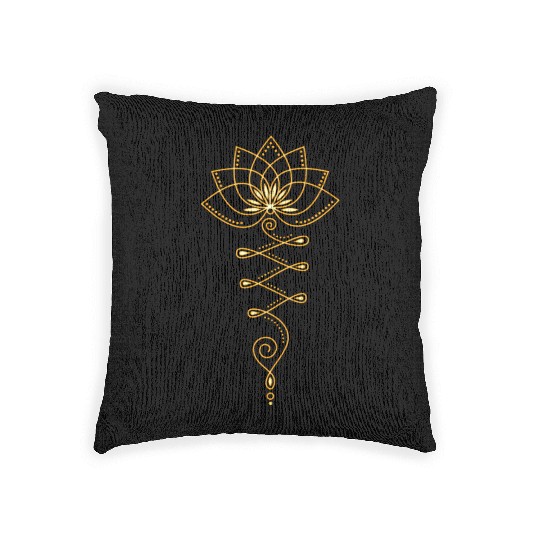 Lotus Unalome Yoga Meditation Zen Buddhism Woven Pillows