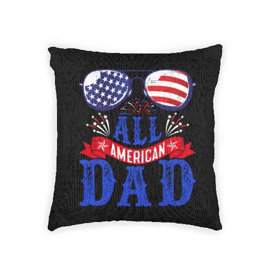 All American Dad America Pride US Patriot Woven Pillows