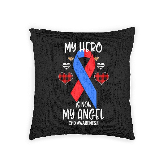 Chd Awareness Remembrance Hero Is Now My Angel Woven Pillows