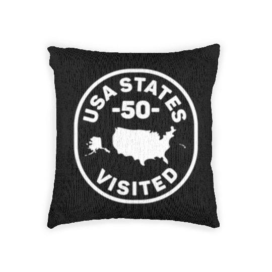 All 50 Us States Visited Woven Pillows