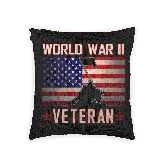 American Patriot Wwii Veteran Military World War 2 Woven Pillows