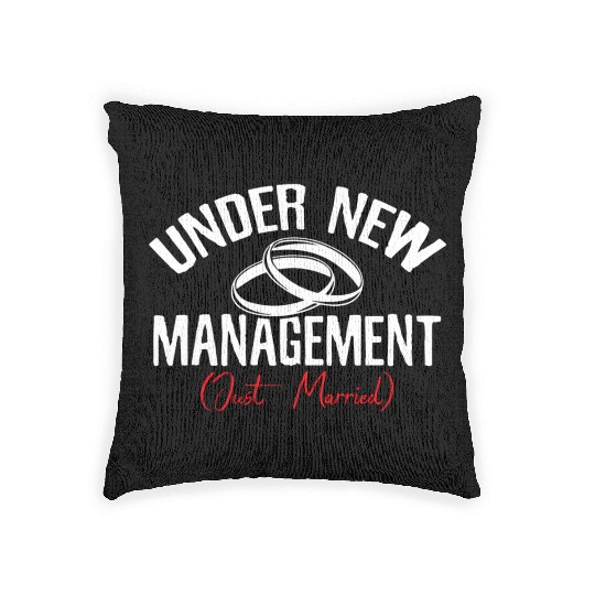Under Newagement Just Married Groom Bride Wedding Woven Pillows