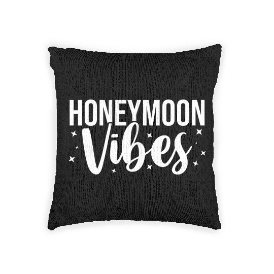 Bride Groom Vacation Newlywed Trip Honeymoon Vibes Woven Pillows