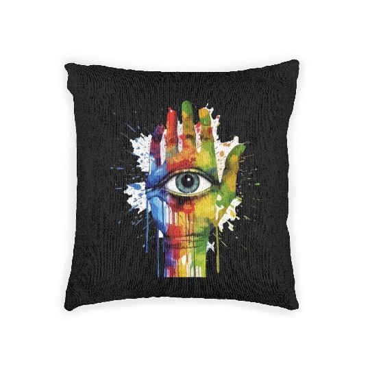 Fluid Embrace - Watercolor Style Abstract Hand Art Woven Pillows