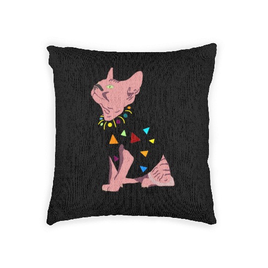 pink cute cat meowed funny meowdy cowboy for you Woven Pillows