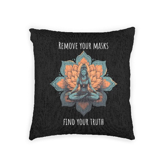 Women's Yoga Meditation Lotus Design Woven Pillows