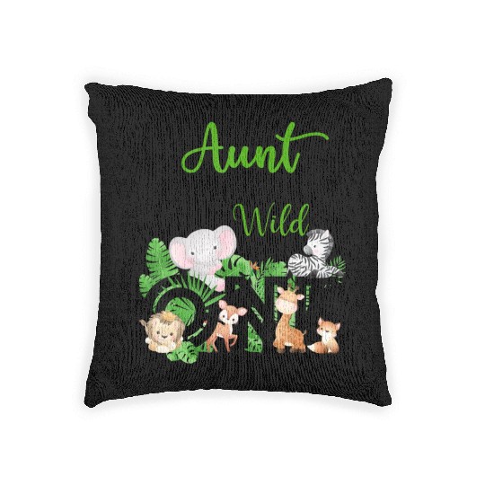 Aunt of The Wild One Zoo 39 s Happy Birthday Woven Pillows