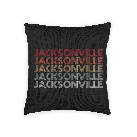 Jacksonville Florida Rainbow City Woven Pillows