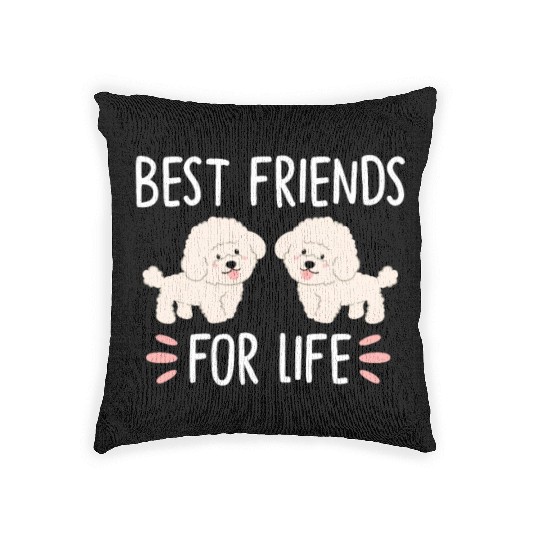 Best Friends For Life, Bichon Frise Woven Pillows