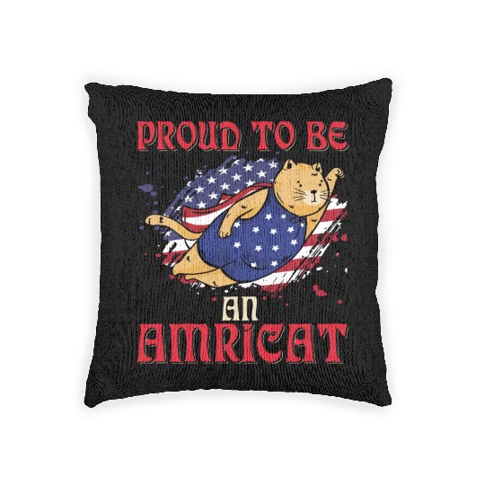 Proud to be an Americat 4th of July Woven Pillows