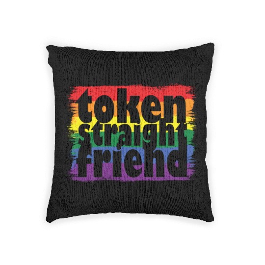 Proud LGBTQ Ally Token Straight Friend Gay Pride Woven Pillows