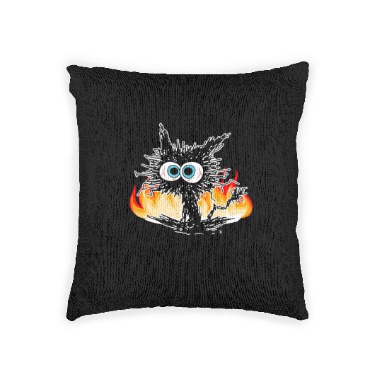It'S Fine I'M Fine Everything Is Fine Cat Woven Pillows