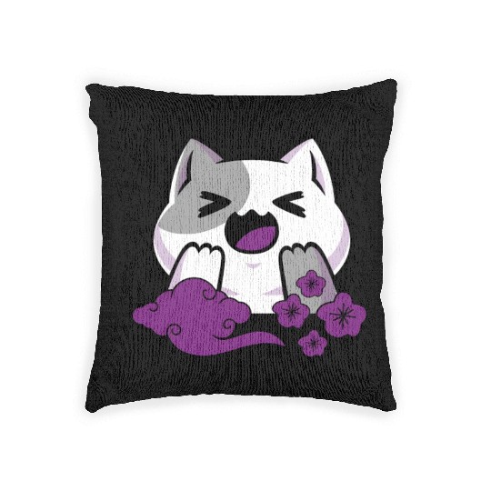 Asexual Subtle Ace Pride Anime And Cat Japanese Woven Pillows
