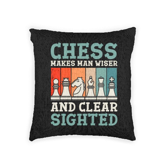 Chess Makes Wiser And Clear Woven Pillows