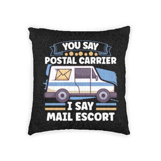 Postal Worker Mail Lady Mail Carrier Postal Woven Pillows