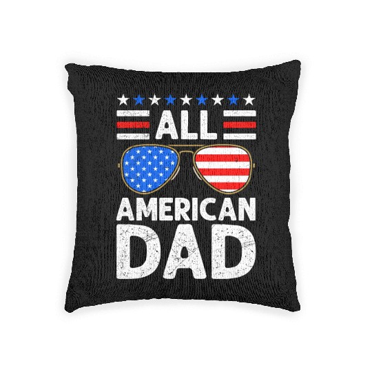 All American Dad Independence Day USA Party Woven Pillows
