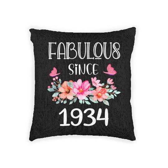 89 Fabulous Since 1934 Floral 89Th Woven Pillows