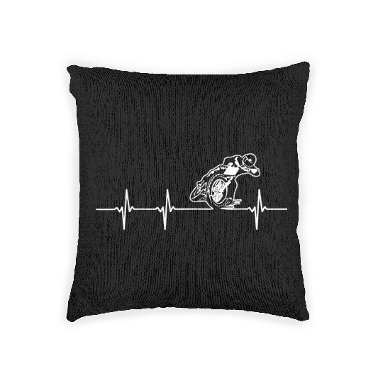 FLAT TRACK MOTORCYCLE heartbeat racing speedway Woven Pillows