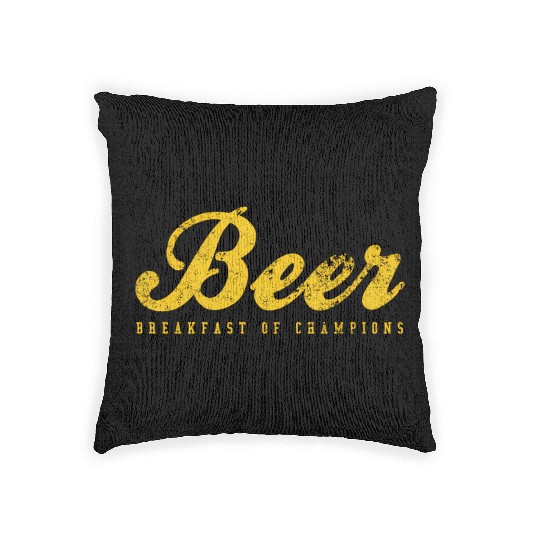 Beer Breakfast Of Champions Inred Woven Pillows