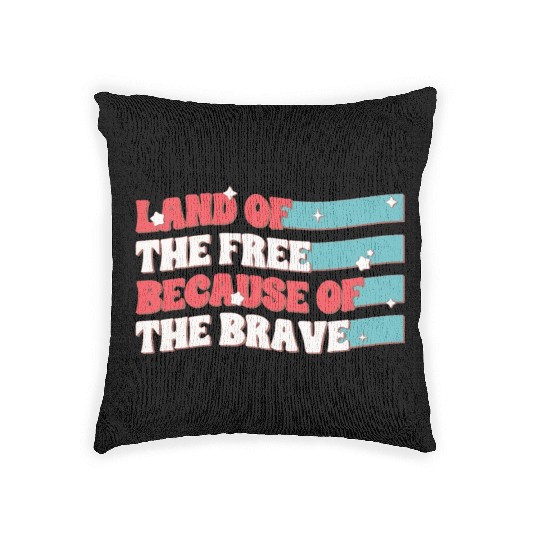 Land Of The Free Because Of The Brave Woven Pillows