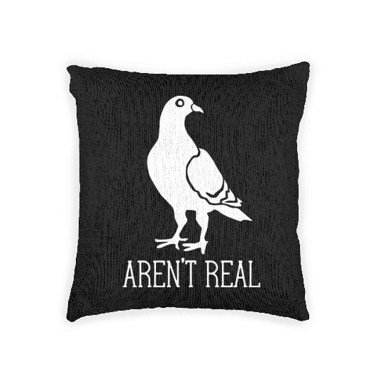 Birds Aren t Real Conspiracy Pigeon Retro Woven Pillows