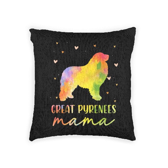 Great Pyrenees Mom Colorful Great Pyrenees Gifts Woven Pillows