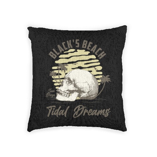 Black's beach San Diego California Woven Pillows