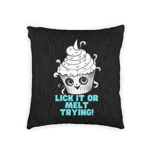 Whimsical Monochrome Ice Cream Woven Pillows