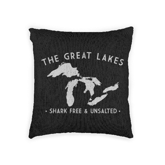 Great Lakes Shark Free And Unsalted Woven Pillows