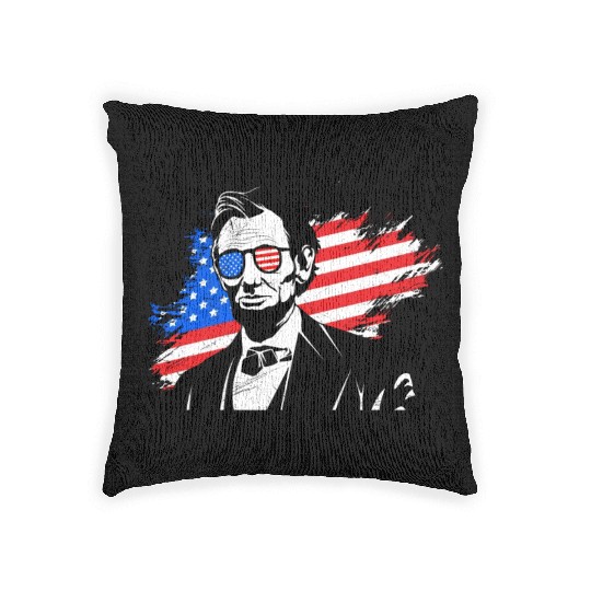 Merica Lincoln President Independence Day Party Woven Pillows