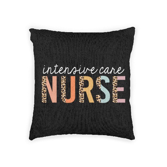 Intensive Care Nurse Leopard Print Icu Nursing Woven Pillows