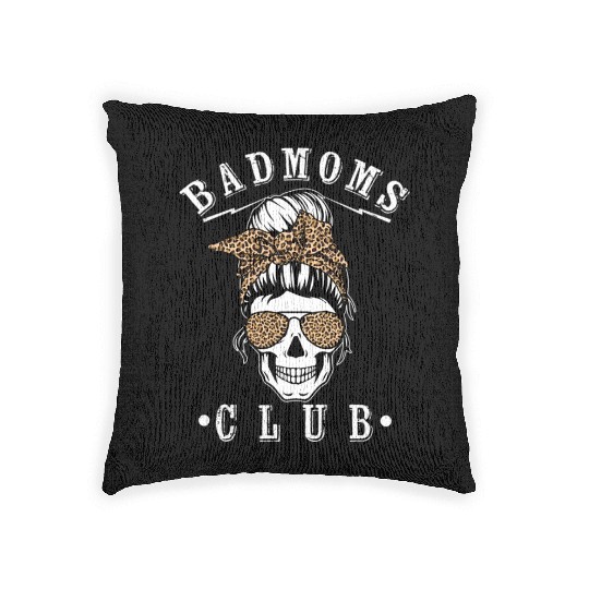 Messy Hair Bun Bandana ull Leopard Print Bad Moms Woven Pillows