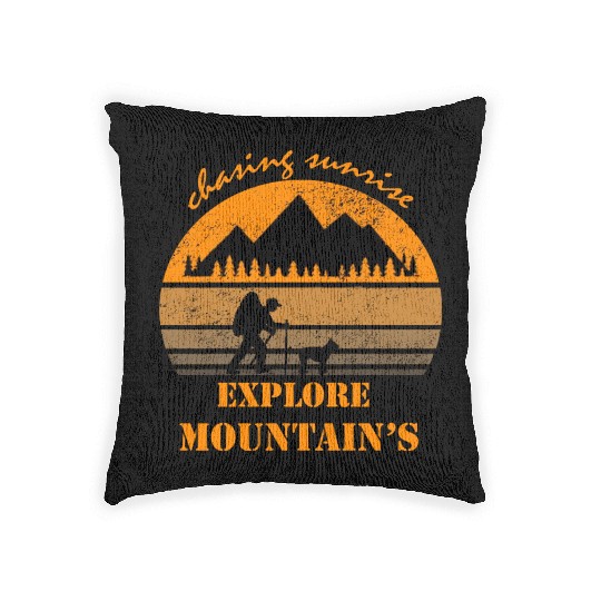 Chasing Sunrise Explore Mountain Woven Pillows