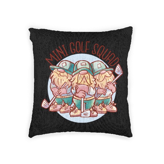 Mini Golf Gnomes Woven Pillows
