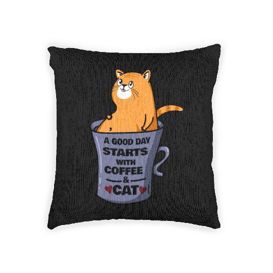 Orange Cat Coffee Mug Cat Lover Gift Woven Pillows