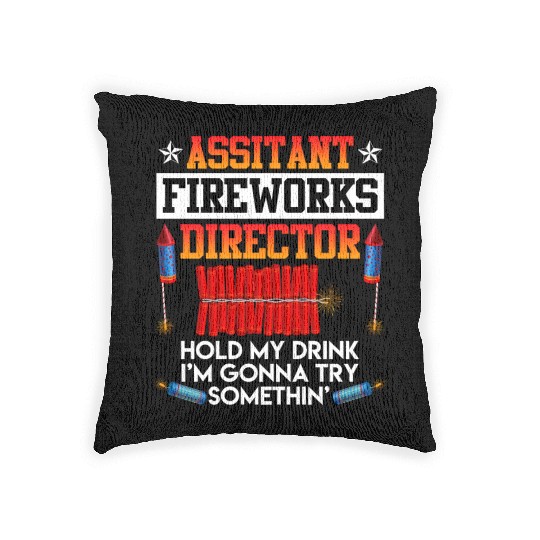 Independence Day Assistant Fireworks Director USA Woven Pillows