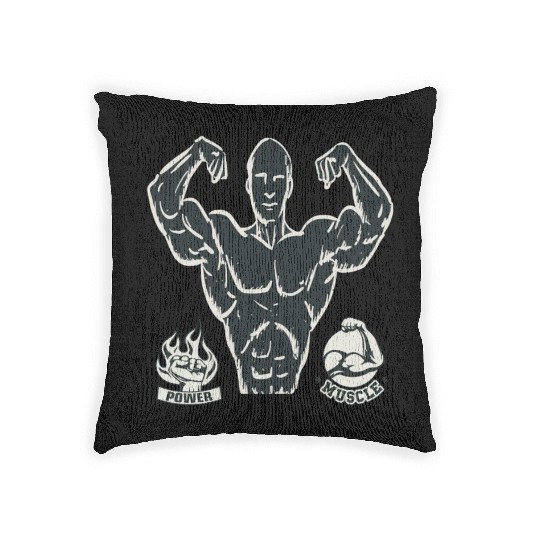 workout and gym power Woven Pillows for athletic men