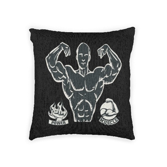 workout and gym power Woven Pillows for athletic men
