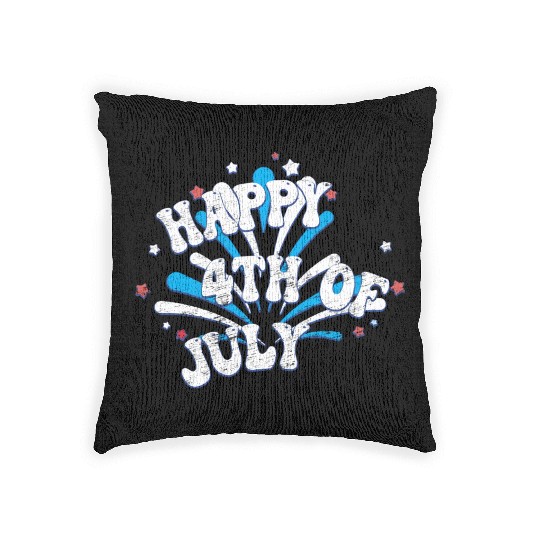 Happy 4th Of July Usa Us Independence Day Woven Pillows
