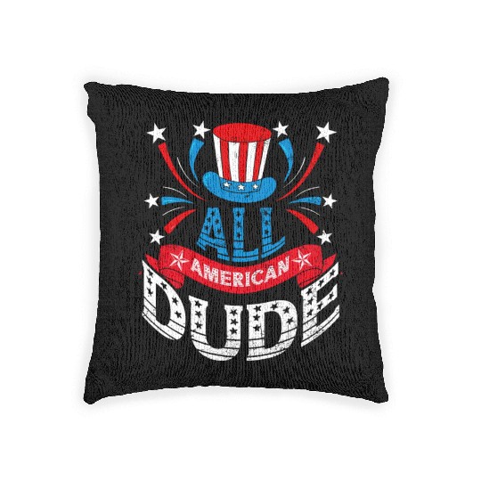 All American Dude American Pride US Patriot Woven Pillows