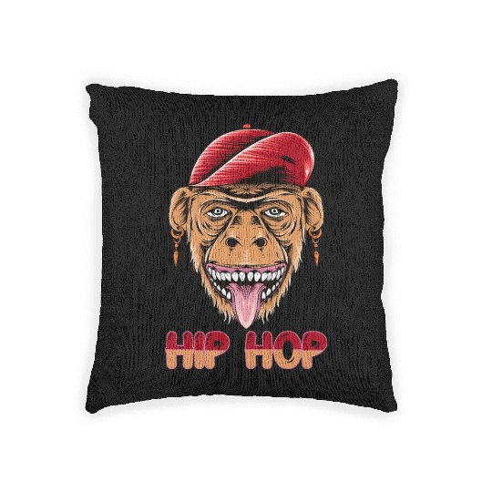 Hip hop monkey head Woven Pillows