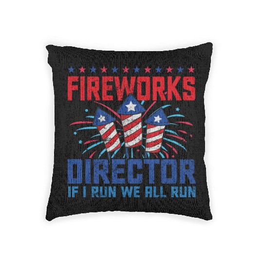 Fireworks director if i run we all run Woven Pillows