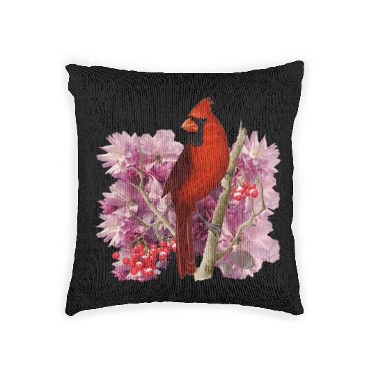 Funny Red Cardinal Bird Ornament Christmas Gifts Woven Pillows