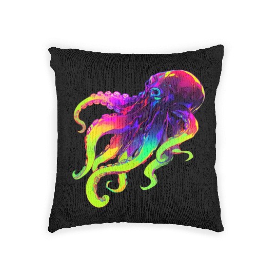 Neon Octopus Woven Pillows