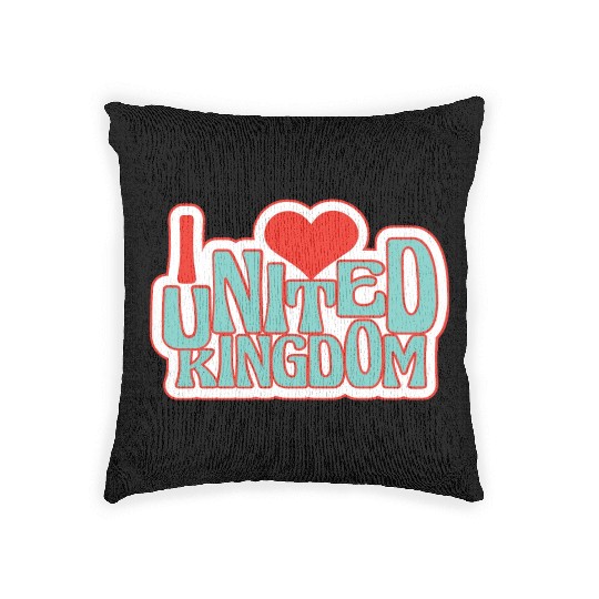 United kingdom hearts Woven Pillows