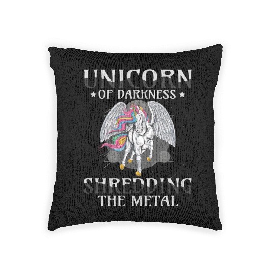 Goth Rock Satan Unicorn Festivals Death Metal Woven Pillows