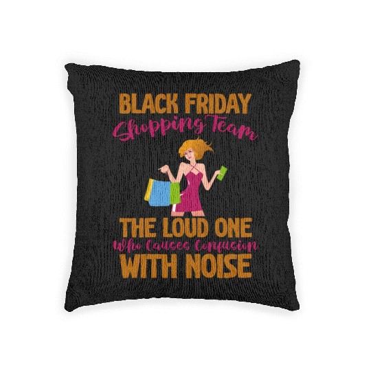 Black Friday Shopping Team 4 Woven Pillows